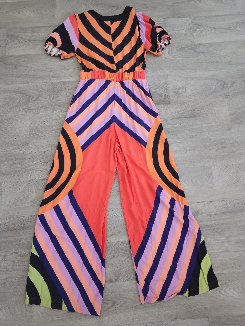 Farm Rio Deep V Wide Leg Jumpsuit Size XSZ - Picture 10 of 11